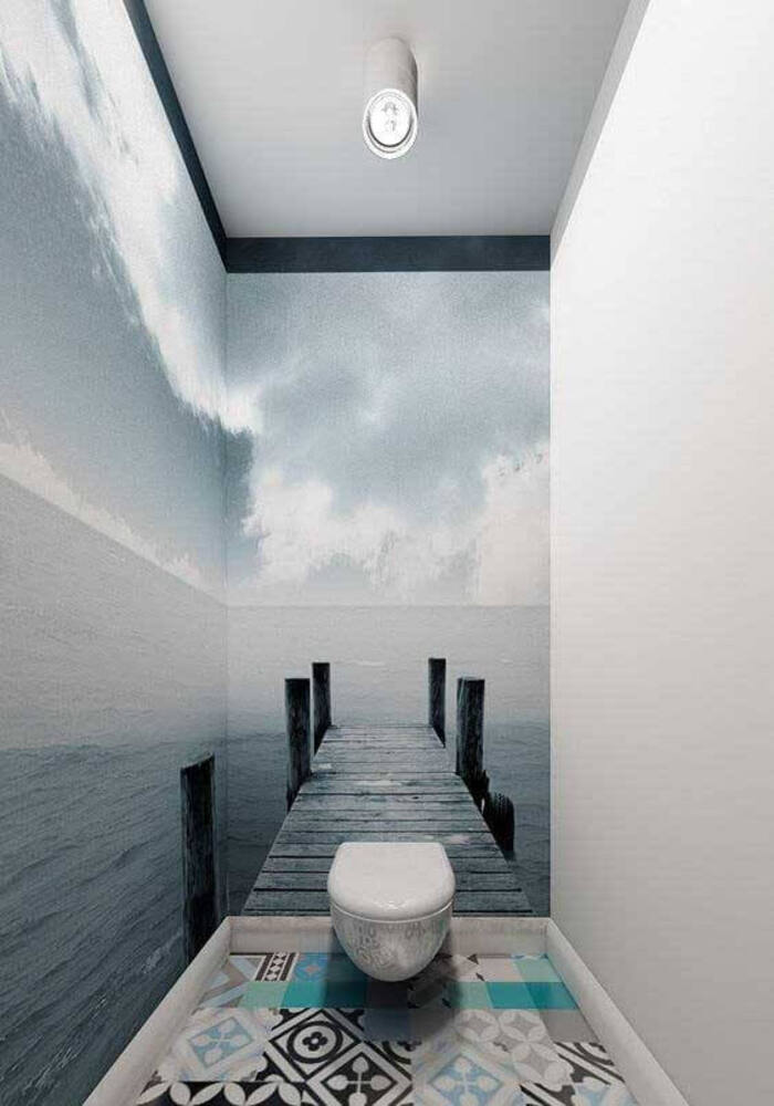 Bagno con tappezzeria