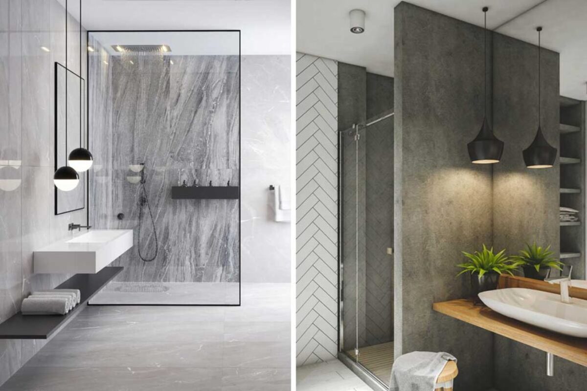 Bagno con lampadario a Pioggia