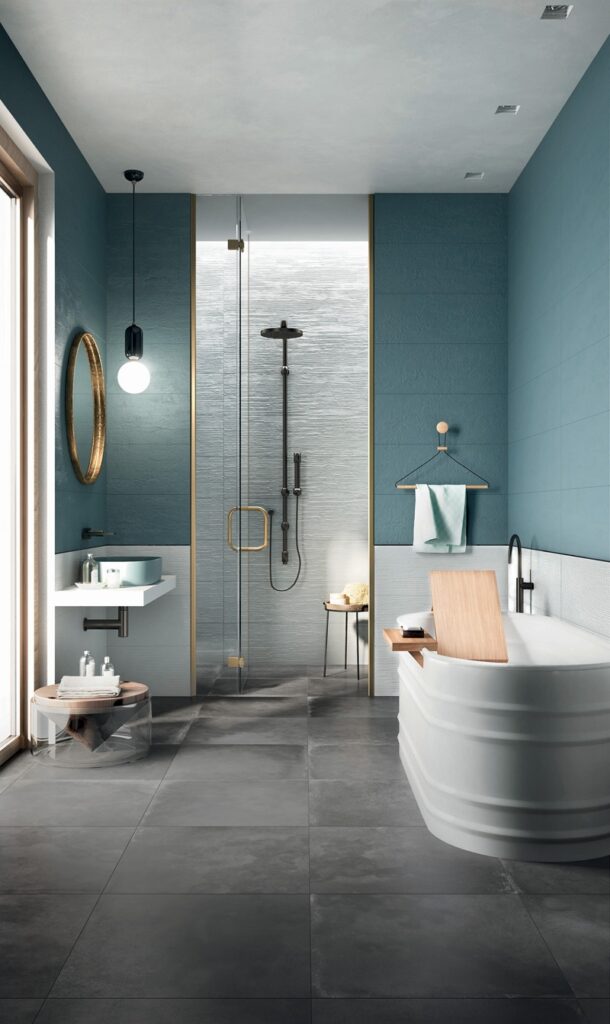 Bagno Blu/Grigio e Oro