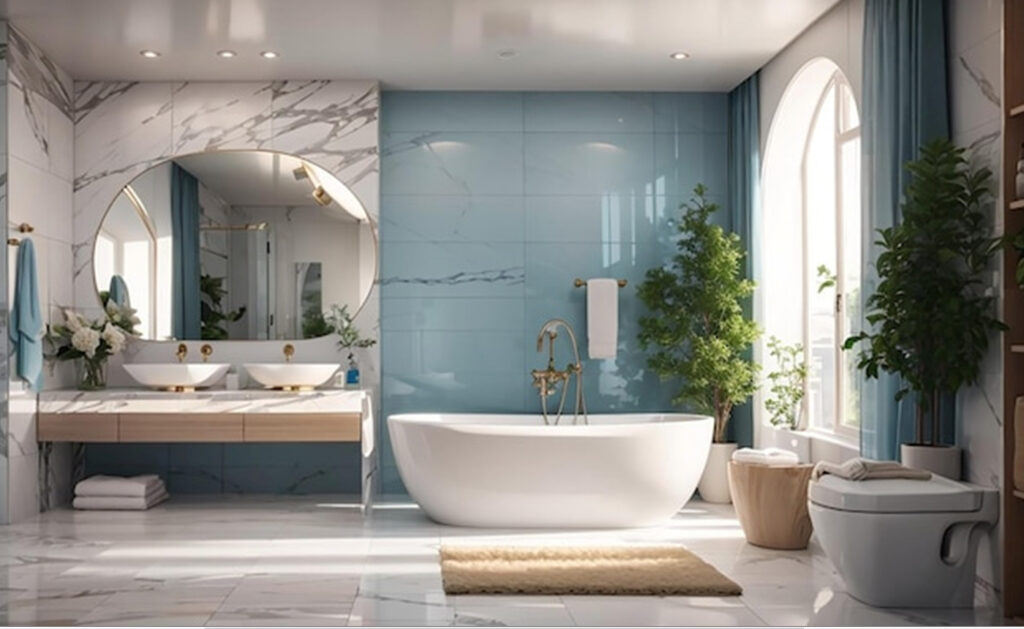 foto bagno blu