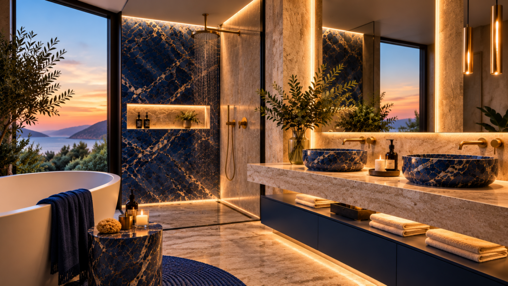 Bagno Spa di Lusso al Tramonto - illuminazione